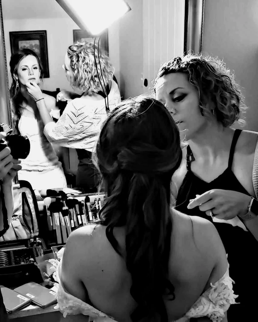 Alexis Arenas backstage before a call